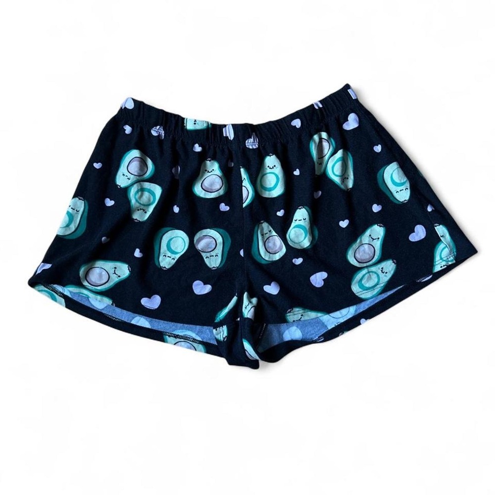 Cozy Avocado Print Pajama Shorts Comfortable Stretch Affordable Pajama Shorts
